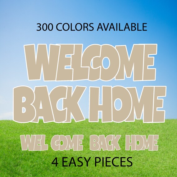 Back Home Yard Card Sign Solid Color Dark Vanilla Etsy