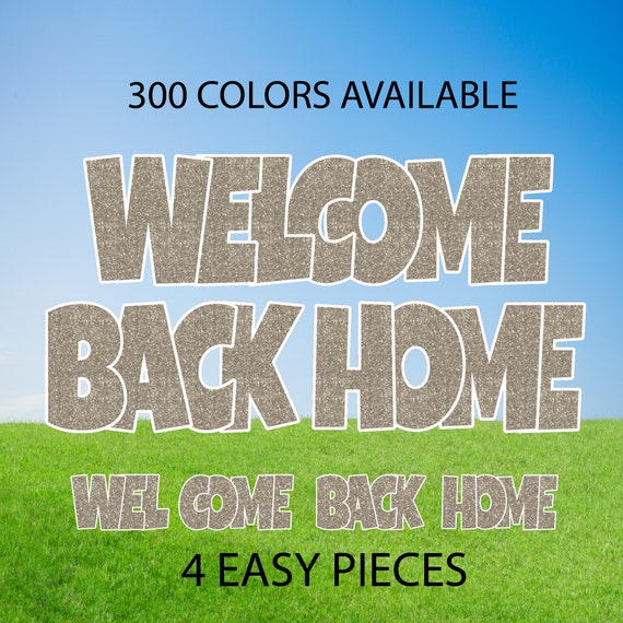 Back Home Yard Card Sign Fine Glitter Dark Vanilla Etsy