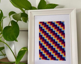 Zig Zag Street – Digital Cross Stitch Pattern – Instant Downloadable PDF