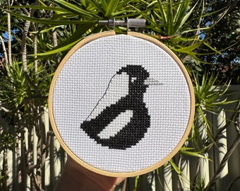Magpie – Printable Quick Cross Stitch Pattern – Colourful X-Stitch Chart – Instant Downloadable PDF