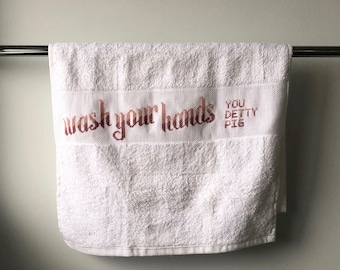 Wash Your Hands You Detty Pig – Sex Education – Printable Cross Stitch Pattern – Calligraphy – Instant Downloadable PDF
