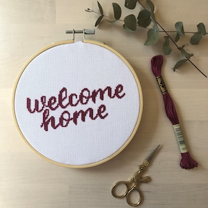 Welcome Home – Printable Cross Stitch Pattern – Instant Downloadable PDF