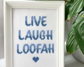 Live Laugh Loofah – Digital Cross Stitch Pattern – Instant Downloadable PDF