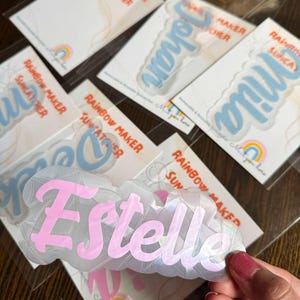 Custom Name Rainbow Maker Suncatcher - Personalized Window Sticker, Holographic Sun Catcher Gift for Kids, Room Decor Suncatcher Sticker
