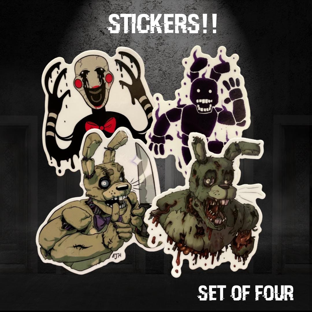 Spring Bonnie Sticker FNAF Stickers, Singles or Set of 4, Spring Bonnie, Springtrap… - Etsy