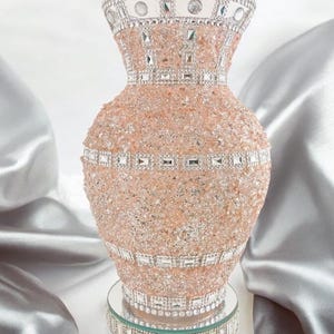 Pink Crushed Diamond Decor Vase | Bling Decor Vase | Pink Home Decor