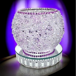 Jarrón de vidrio morado triturado: Decoración glamurosa para el hogar imagen 1