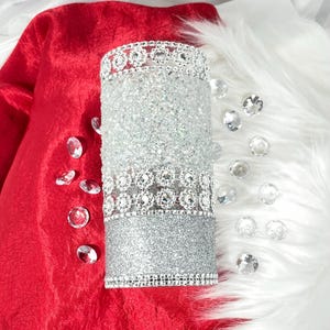 Silver Glitter Vase | Crushed Diamond Bling Vase | Unique Cylinder Vase