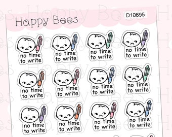 No Time to Write Doodles - Cute Planning Journaling Planner Stickers D10695