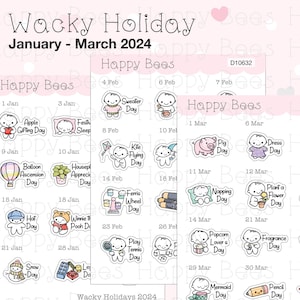 Printable Holiday Planner Stickers, Holidays Icons Planner Stickers,  Holiday Script Word Stickers for Planner, Calendar, Journal or Notebook 