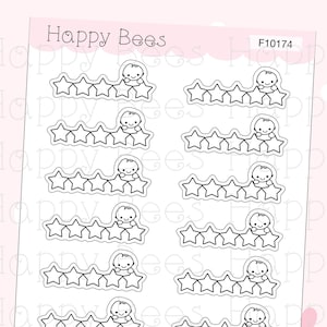 Doodles - Stickers planificateur minimalistes mignons Hobonichi Cousin F10174