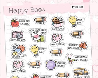 student planner ut UK School Year Bucket List - Cute Back to School Planner Stickers D10359