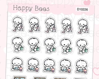 Chores Doodles Vol. 1 - Cute Cleaning Housework Planner Stickers D10226