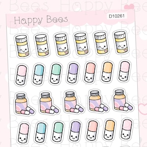 Medication Doodles - Cute Pills Sick Planner Stickers D10261