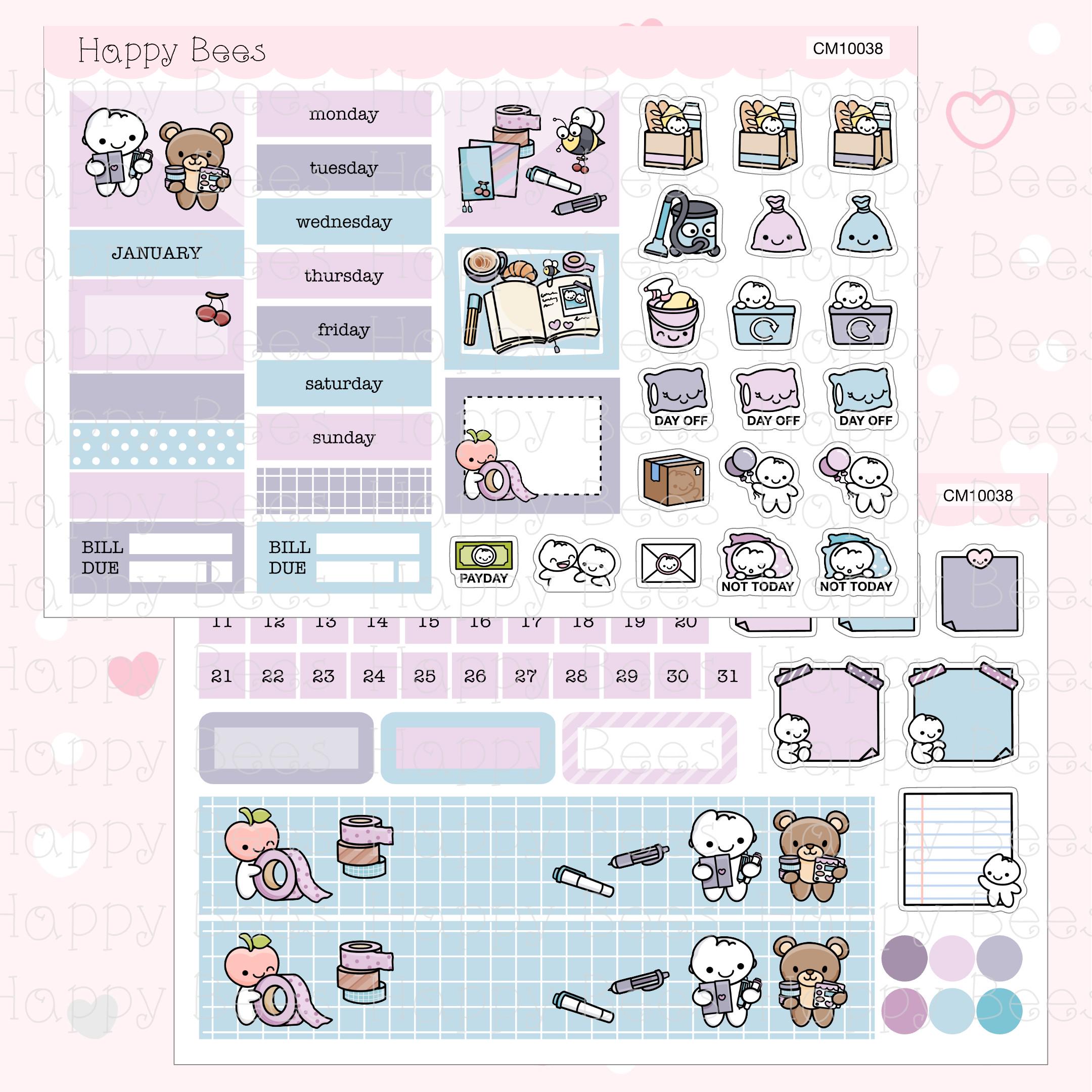 January to June - Hobonichi Cousin Monthly Planner Sticker Kit Vol. 2 ...