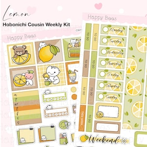 Citron - Kit d'autocollants pour agenda hebdomadaire Cousin Hobonichi CW10031