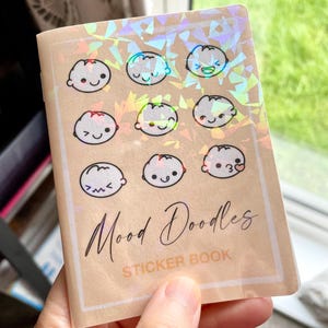 Livre d'autocollants Mood Doodles - Stickers planificateur de journal de tête d'émotions mignonnes SB10005