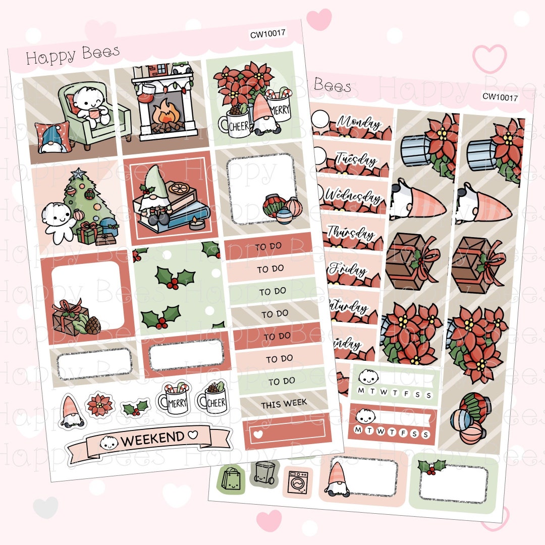 Cozy Christmas Hobonichi Cousin Weekly Planner Sticker Kit CW10017 - Etsy