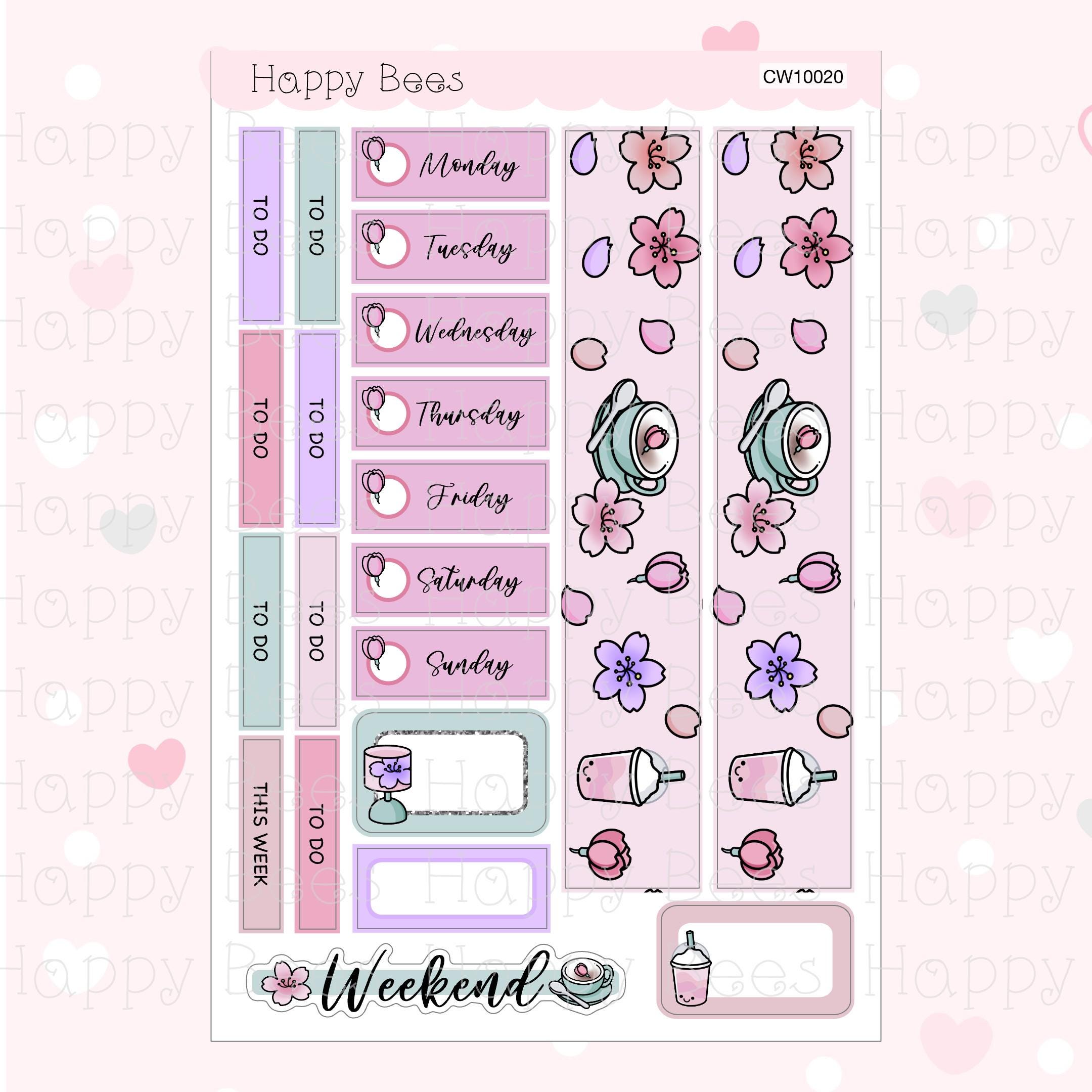 Cherry Blossom - Hobonichi Cousin Weekly Planner Sticker Kit CW10020 - Etsy