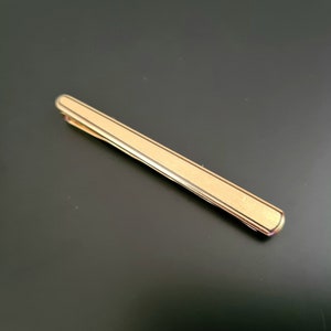 Vintage Retro Modernist Gold Tone Tie Slide Minimalist