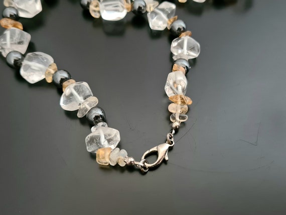 Vintage Graduated Clear Rock Quartz Chunky Neckla… - image 3