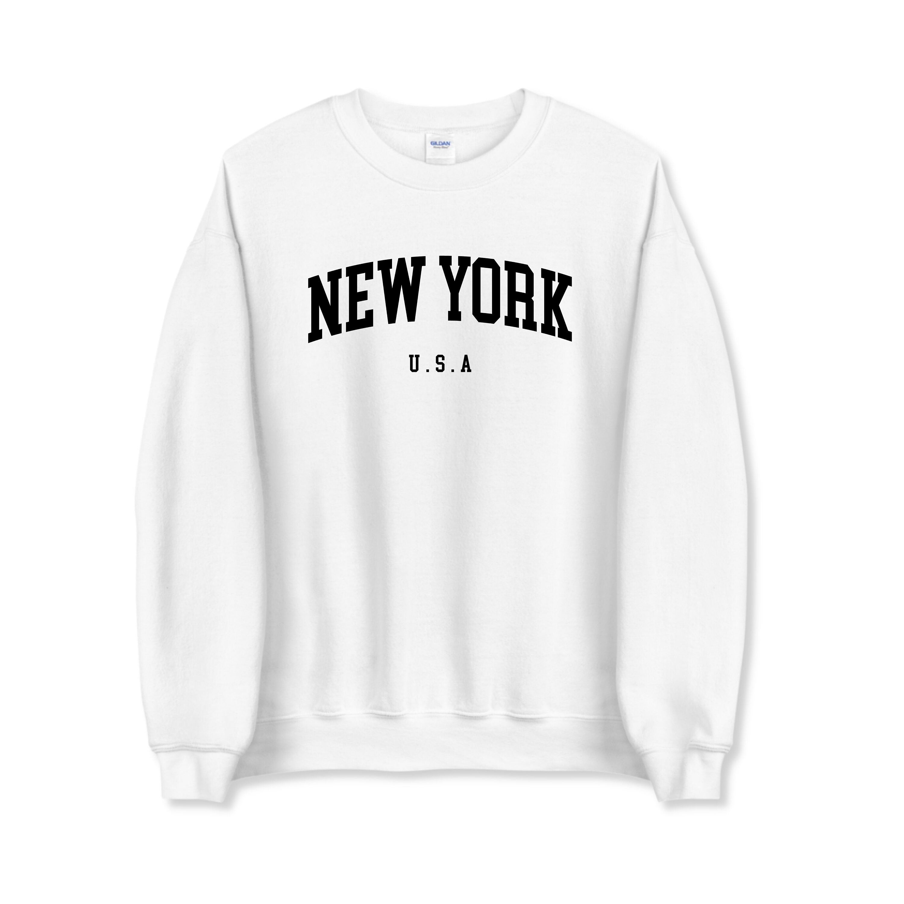 NEW YORK CITY Crewneck in Ash Grey & White Aesthetic Unisex - Etsy