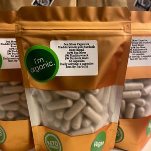 Sea Moss Capsules with Bladderwrack and Burdock Root