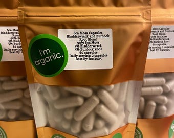 Sea Moss Capsules with Bladderwrack and Burdock Root