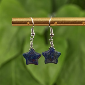 19 Kinds of Gemstone Star Earrings,  Crystal Dangle Earrings, Quartz Earrings, Stone Size 0.6&quot;, Gift for her