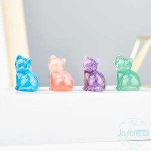 Estatueta de gato em cristal esculpido à mão: Pedra de bolso de 3 cm, decoração espiritual. imagem 6