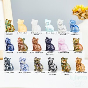 Estatueta de gato em cristal esculpido à mão: Pedra de bolso de 3 cm, decoração espiritual. imagem 3