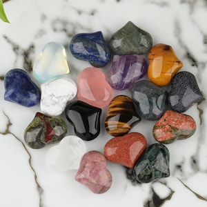 Handmade Crystal Heart Worry Stone: Anxiety Relief Fidget Stone