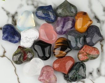 Handmade Crystal Heart Worry Stone: Anxiety Relief Fidget Stone