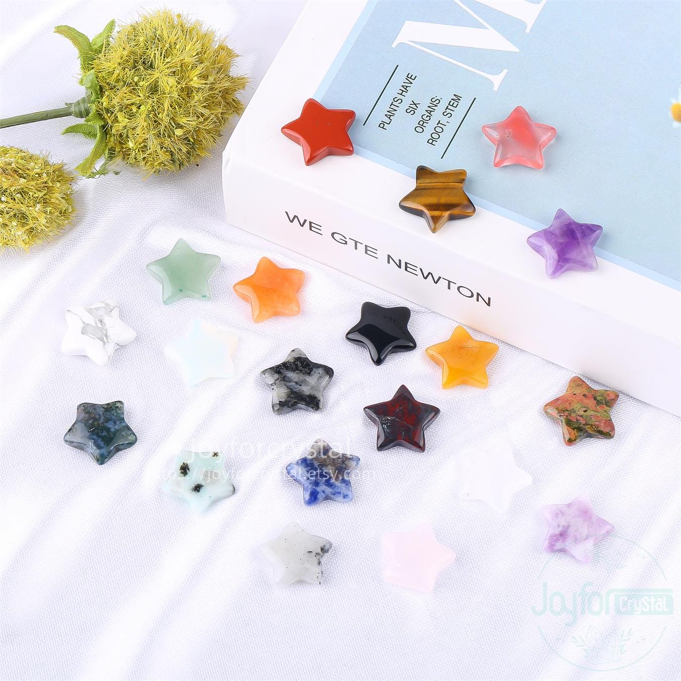 0.6'' Crystal Mini Star Figurine: Hand Carved Gemstone Healing Pocket ...