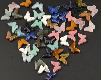 Carved Gemstone Butterfly Pendant: DIY Jewelry Making Supplies