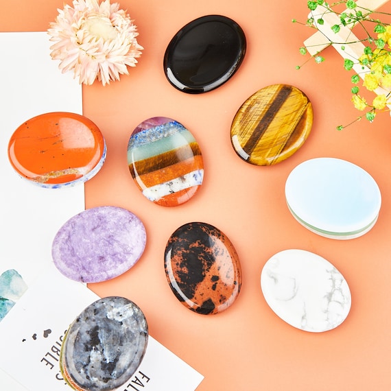 Handmade Gemstone Worry Stone: Anxiety Relief Palm Stone