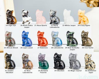 Hand Carved Crystal Cat Figurine: 1.2" Pocket Stone, Spiritual Decor