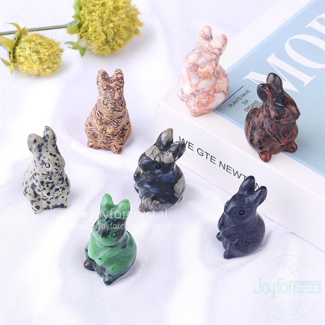 Wholesale 1.5‘’ Carved Quartz Rabbit Figurine, Natural Stone Rabbit ...