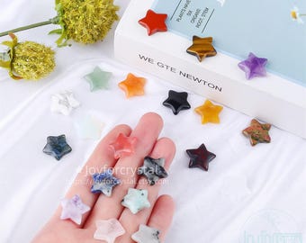 0.6'' Crystal Mini Star Figurine: Hand Carved Gemstone Healing Pocket Stone
