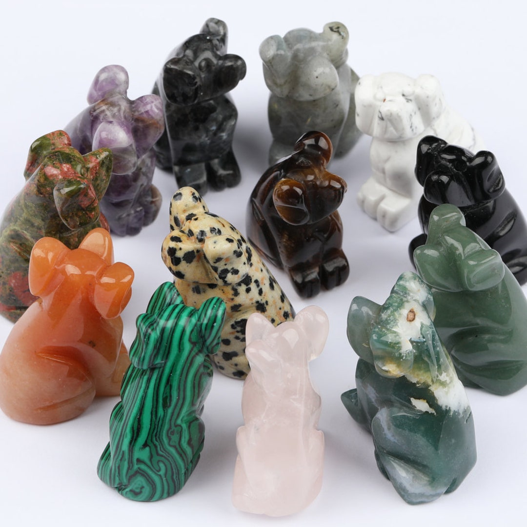 YOU PICK '' Crystal Pug Carving Gemstone Dog - Etsy YOU PICK '' Crystal Pug Carving Gemstone Dog - Etsy