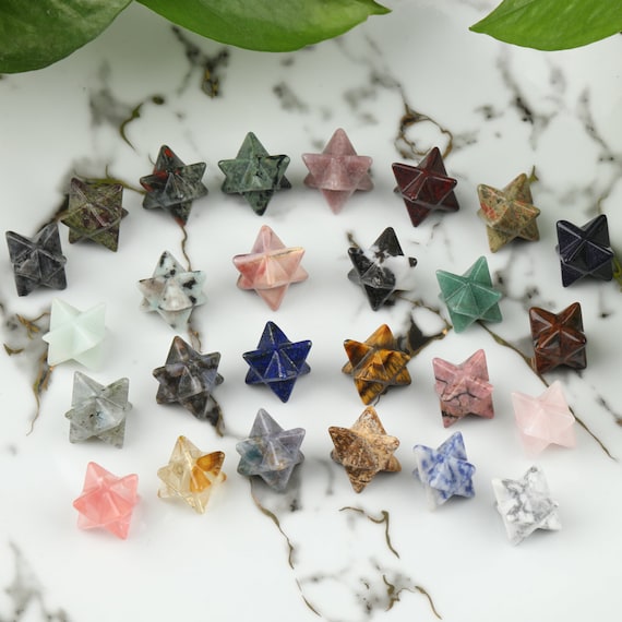 Handmade Crystal Merkabah Star: Chakra Healing Stone (0.5 Inch)