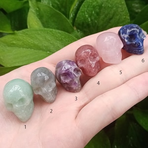1&quot; Mini Crystal Skull Statue Decoration, Wholesale Hand Carved Gemstone Sculpture Figurines, Home Decor, Holiday Gift
