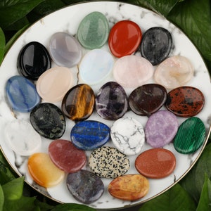 Tear Drop Worry Stone: Handmade Anti-Anxiety Healing Crystal