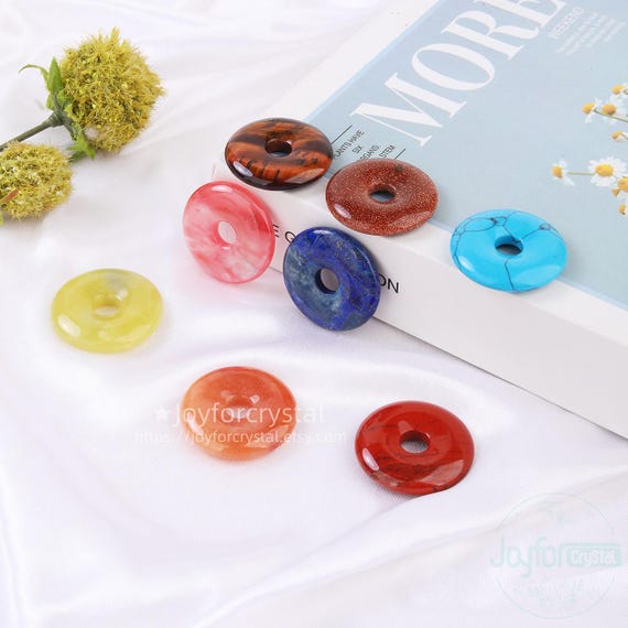 Crystal Gemstone Donut: 1.2" Healing Energy Sculpture, Choose Your Stone, 30mm