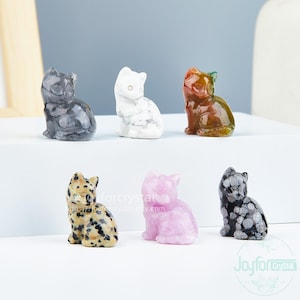 Estatueta de gato em cristal esculpido à mão: Pedra de bolso de 3 cm, decoração espiritual. imagem 5