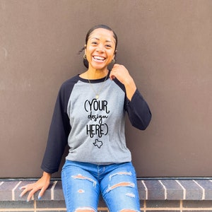 Bella Canvas Baseball Shirt | Bella Canvas Baseball Tee Mockup | 3200 | Baseball Tee Mockup | Bella Canvas 3200 Mockup | T-shirt Model