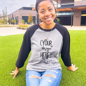 Bella Canvas Baseball Shirt | Bella Canvas Baseball Tee Mockup | 3200 | Baseball Tee Mockup | Bella Canvas 3200 Mockup | T-shirt Model