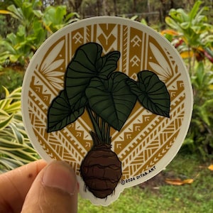 Kalo Taro Root Poi Plant Hawaiian small vinyl decal sticker car laptop window water bottle stickers