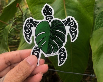 Calcomanía de vinilo de Honu Turtle Hawaii fonua