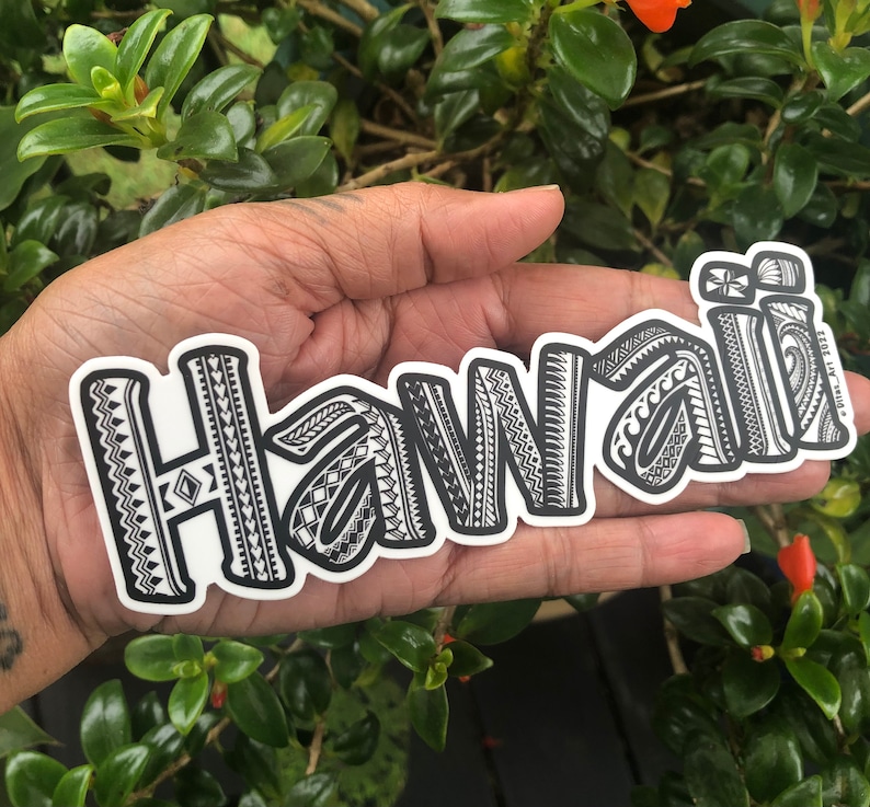Hawaii Sticker With Polynesian Tattoo Tribal Design - Etsy